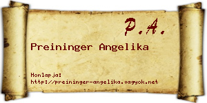 Preininger Angelika névjegykártya